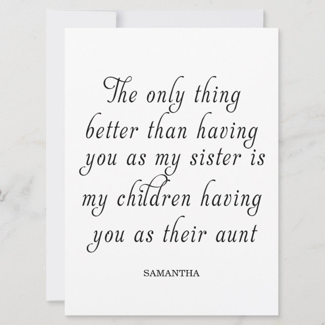 En syster är en gåva till hjärtat inbjudningar (Framsida)