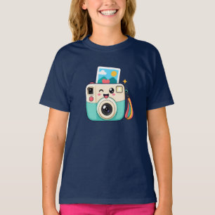 En t-shirt för barn med en glad astronaut-graf