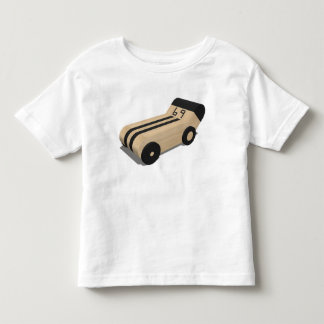 En T-shirt med en leksaksrallybil nummer 69.