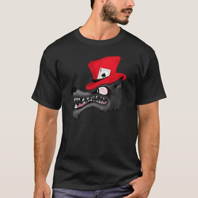 En T-tröja för Lone varg för lyckträff T-shirt (Framsida)