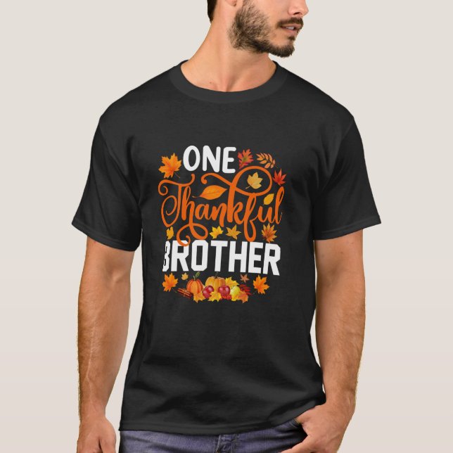 En tacksam broder, en fin höst Thanksgivna T Shirt (Framsida)