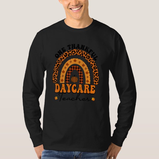 En tacksam dagis lärare Leopard regnbåge Tack T Shirt (Framsida)