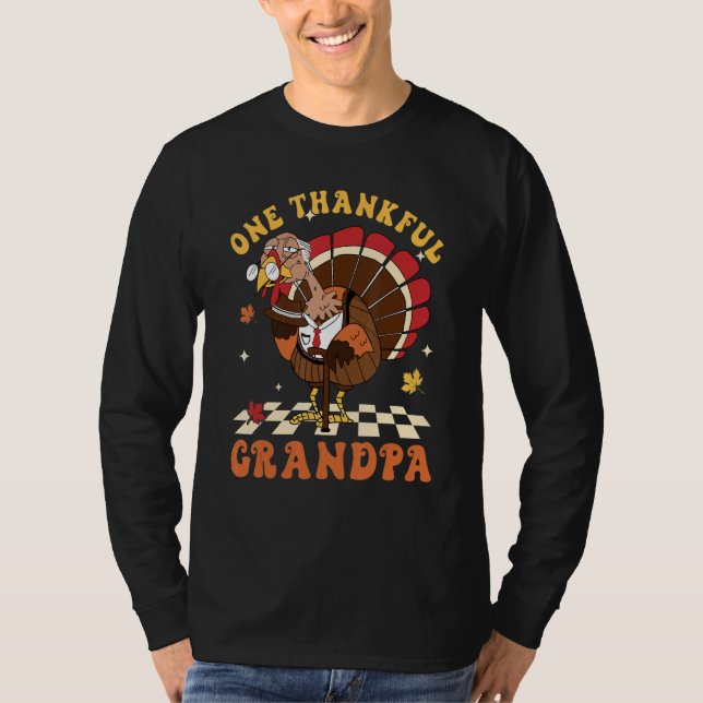 En tacksam farfar Turkiet Höst Fall Thanksgivi T Shirt (Framsida)