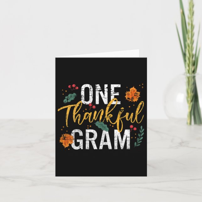 En tacksam farmor Gram Cute Fall Thanksgiving Kort (Framsida)