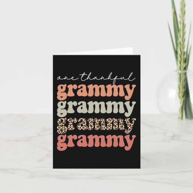 En tacksam Grammy höstträd Fallande löv Tack Kort (Framsida)