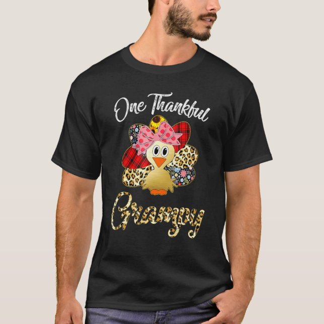 En tacksam grampi Turkiet välsignad Grampy Thanksg T Shirt (Framsida)