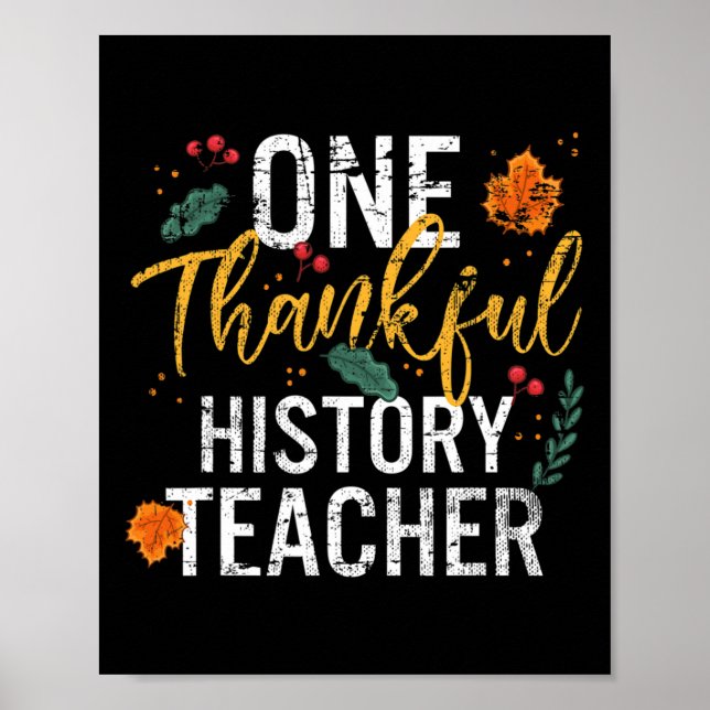 En tacksam historielärare Cute Fall Thanksgiven in Poster (Framsidan)