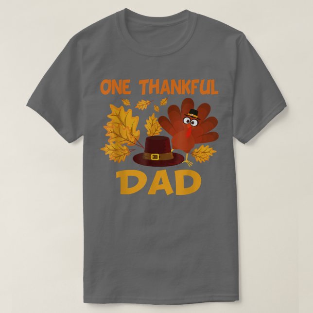 En tacksam höstfälla i Pappa Turkiet Thanksgiving  T Shirt (Design framsida)