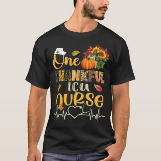 En tacksam ICU Nurse Pumpkin Stethoscope Thanksg T Shirt