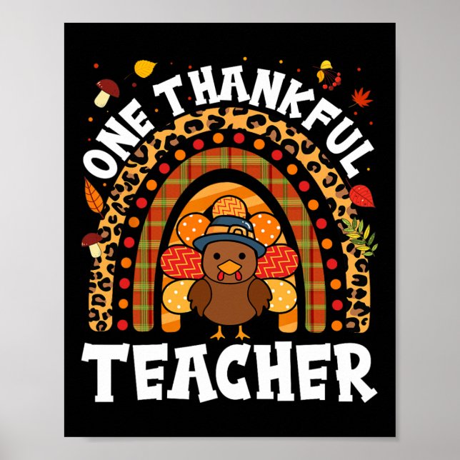 En tacksam lärare i Turkiets Thanksgiving Rainbow  Poster (Framsidan)