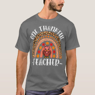 En tacksam lärare Leopard Rainbow Thanksgiving T Shirt
