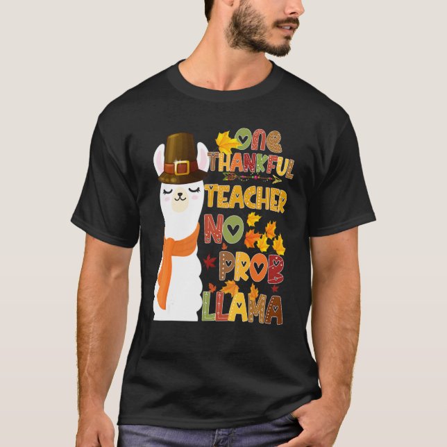 En tacksam lärare nr Pro Llama Teacher Thanksg T Shirt (Framsida)