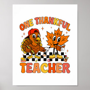 En tacksam lärare tacksgiving kalkon höst jag poster