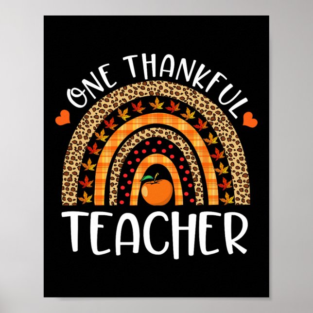 En tacksam lärarThanksgiving Rainbow Leopard Poster (Framsidan)