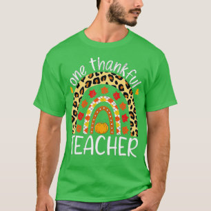 En tacksam lärarThanksgiving Rainbow Leopard T Shirt