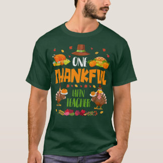 En tacksam latin-lärare hösten Thanksgiven in T Shirt