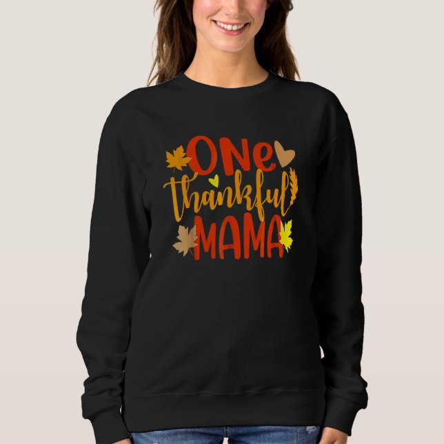 En tacksam mamma höst fall mor tacksgiving t shirt (Framsida)