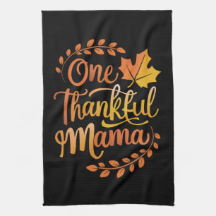 En tacksam mamma Söt höst Thanksgiving Höst  Kökshandduk