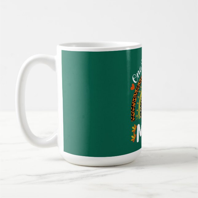 En tacksam Mamma Thanksgiving Rainbow Fall Leopard Kaffemugg (Vänster)