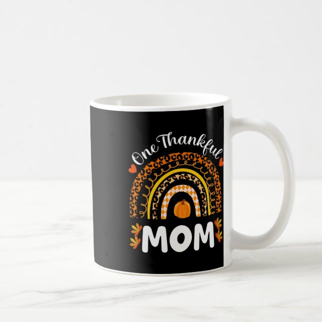 En tacksam Mamma Thanksgiving Rainbow Fall Leopard Kaffemugg (Höger)