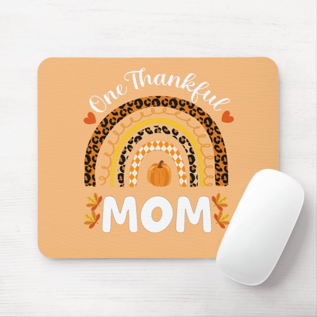 En tacksam Mamma Thanksgiving Rainbow Fall Leopard Musmatta (Med mus)