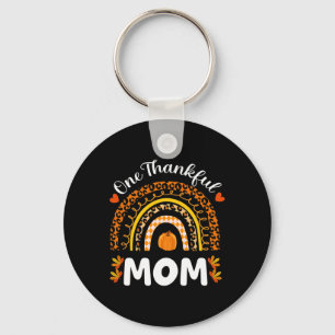 En tacksam Mamma Thanksgiving Rainbow Fall Leopard Nyckelring