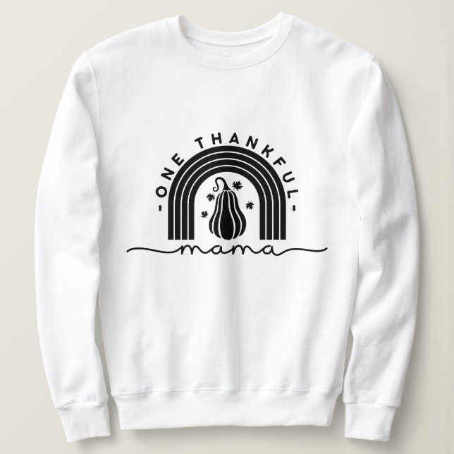 En tacksam Mamma Typography Sweatshirt T Shirt (Design framsida)