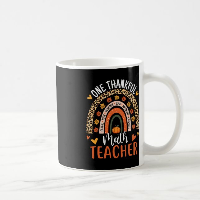 En tacksam Math Teacher Funny Thanksgiving Rainb Kaffemugg (Höger)