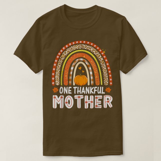 En tacksam Mor Rainbow Leopard faller hösten Th T Shirt (Design framsida)