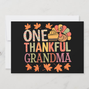 En tacksam mormor Nana Turkietdag Thanksgiving Inbjudningar