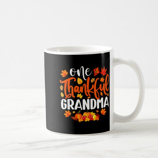 En tacksam mormor Rolig höst Thanksgiving Kaffemugg (Höger)