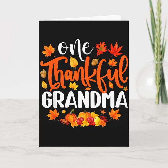 En tacksam mormor Rolig höst Thanksgiving Kort (Framsida)