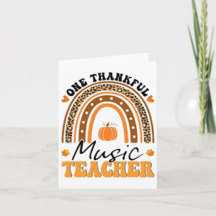 En tacksam Music Teacher Thanksgiving Rainbow Le Kort