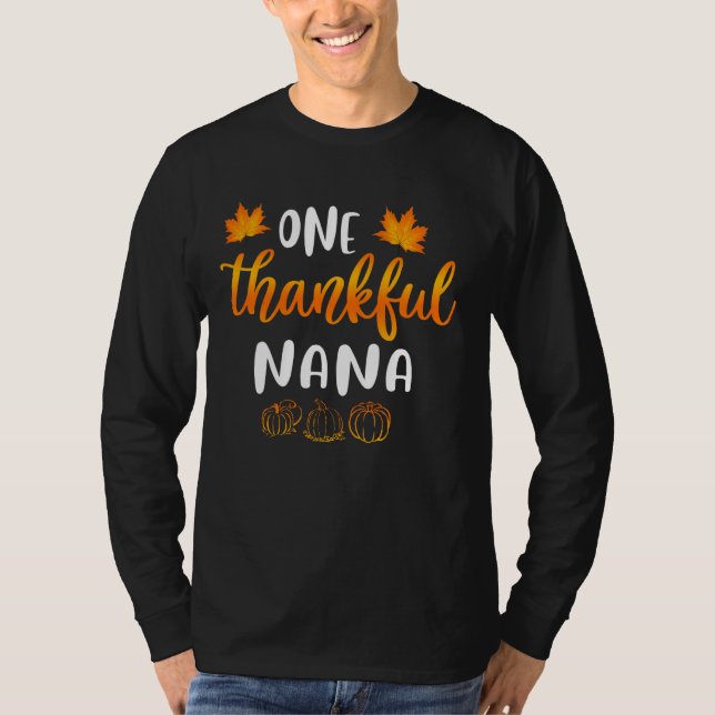 En tacksam Nana Fall Thanksgiving Autumn Funny M T Shirt (Framsida)