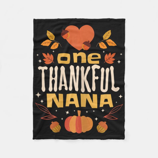 En tacksam Nana Fall Thanksgiving Grandma Fleecefilt (Framsidan)