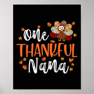 En tacksam Nana-Thanksgiving-familj som matchar Tu Poster