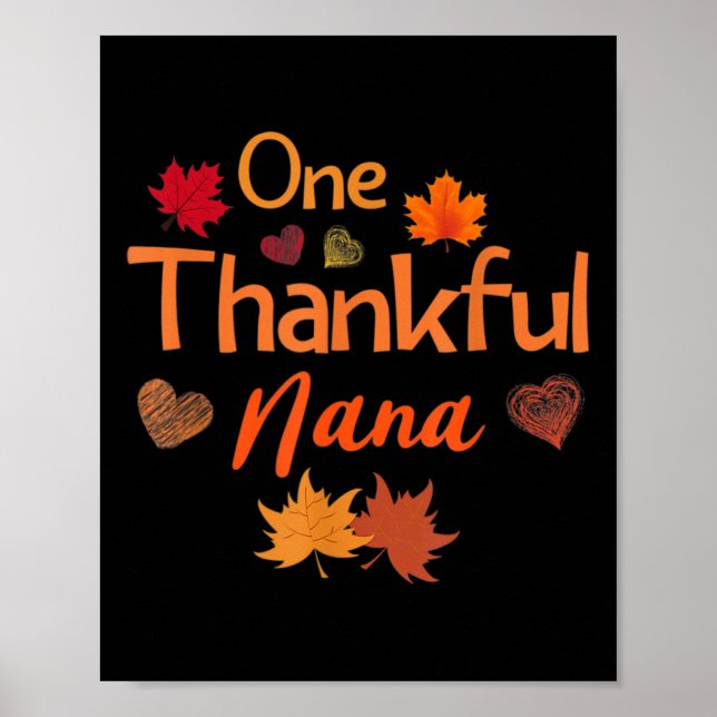 En tacksam nana Thanksgiving söta kvinnor faller b Poster (Framsidan)