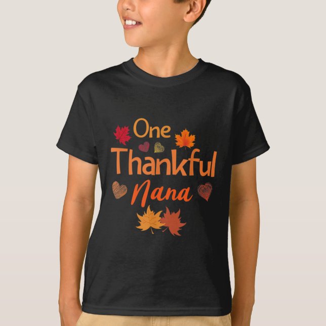 En tacksam nana Thanksgiving söta kvinnor faller b T Shirt (Framsida)