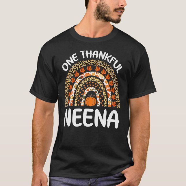 En tacksam Neena-Thanksgiving Rainbow Leopard Fa T Shirt (Framsida)