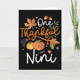 En tacksam Nini Glad Thaksgiving Day Pumpa Höst Kort