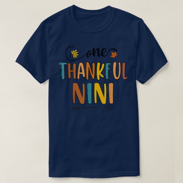 En tacksam Nini-höst-Thanksgiving T Shirt (Design framsida)