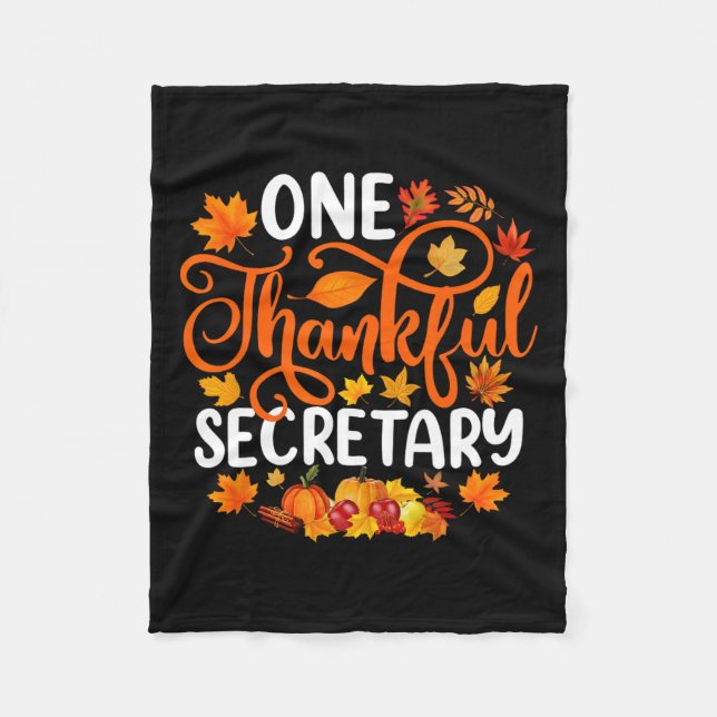 En tacksam sekreterare Funny hösten Thanksgiv Fleecefilt (Framsidan)
