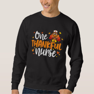 En tacksam sjuksköterskeliknande Thanksgiving Turk Lång Ärmad Tröja