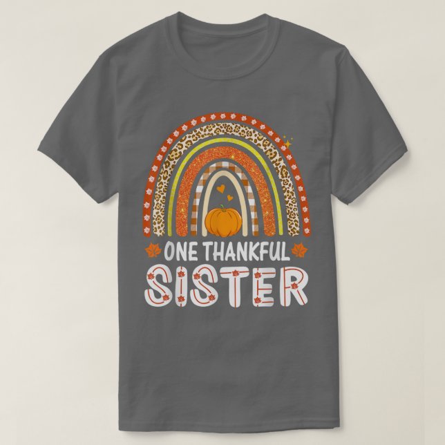 En tacksam syster Rainbow Leopard faller hösten Th T Shirt (Design framsida)