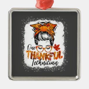 En tacksam tekniker Thanksgiving kvinnor faller Julgransprydnad Metall