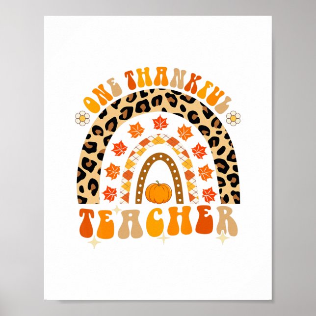 en tacksam thanksgiving av regnbåge leopard poster (Framsidan)