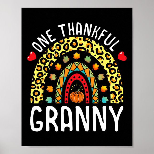En tacksam Thanksgiving Rainbow Leopard F Poster (Framsidan)