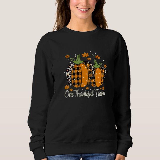 En tacksam tränare tacksgiving leopardprickar höst t shirt (Framsida)