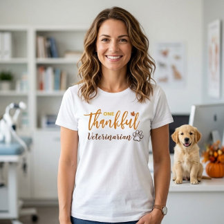 En Tacksam Veterinär Thanksgiving T Shirt