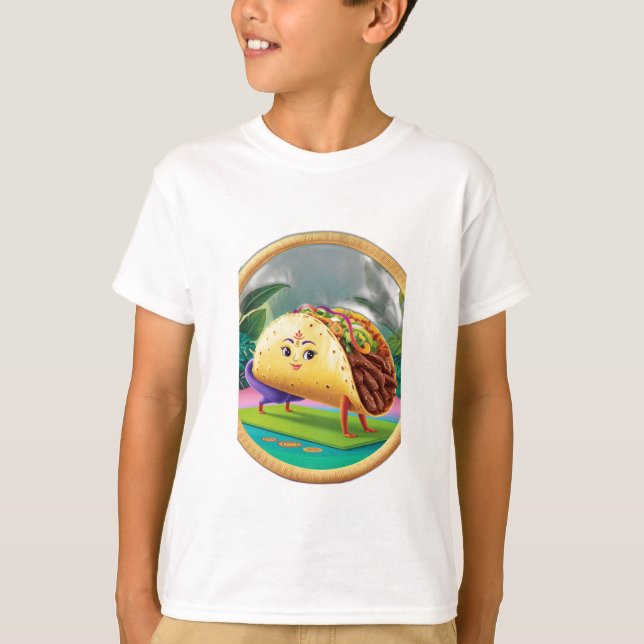 En taco som gör yoga. t shirt (Framsida)